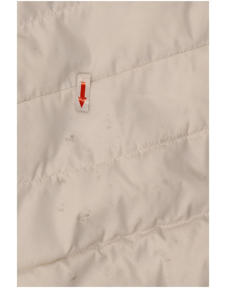Jaqueta acolchoada com capuz feminina Superdry UK 14 grande poliéster branco