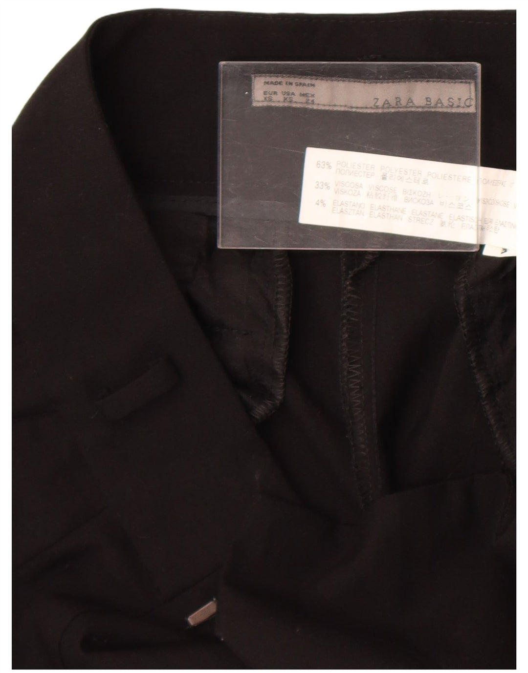 Calça Zara Feminina Slim Suit XS W24 L25 Poliéster Preto