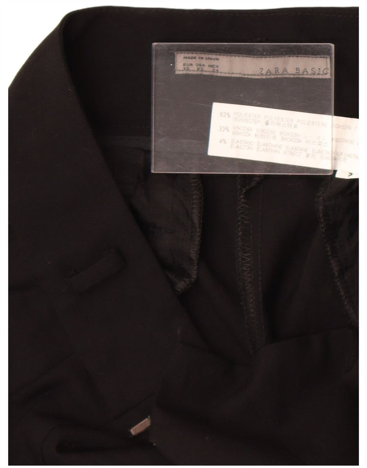 Calça Zara Feminina Slim Suit XS W24 L25 Poliéster Preto