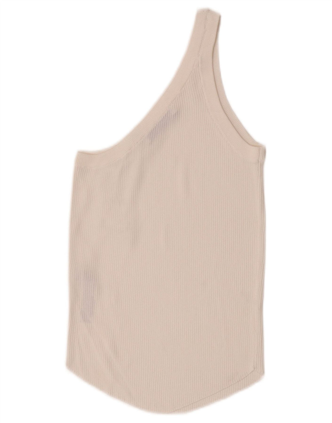 Top feminino de um ombro Zara UK 12 viscose branca média