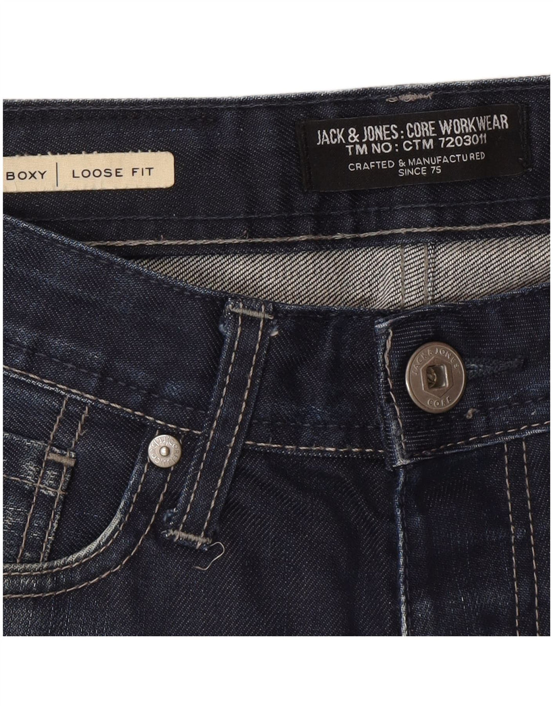 Jack & Jones Masculino Boxy Loose Jeans W28 L30 Azul