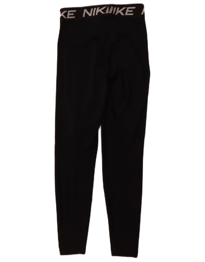 Leggings femininas Nike Dri Fit Graphic UK 8 pequenas pretas de poliéster