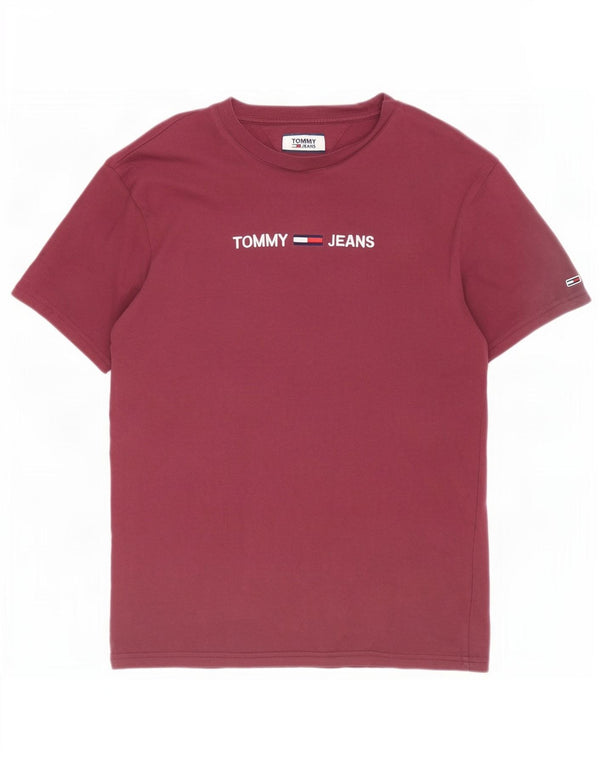 Tommy Hilfiger Camiseta masculina gráfica Top médio algodão Borgonha