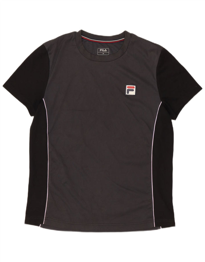 Camiseta masculina FILA Top IT 48 poliéster colorblock cinza médio