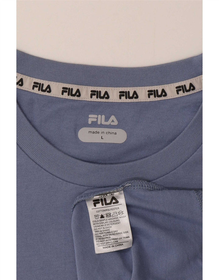 Fila Mens Graphic T-Shirt Top Grande Algodão Azul