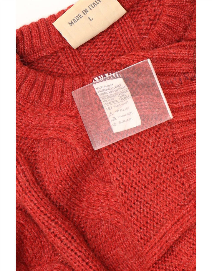 Suéter masculino Luidiana com gola redonda, grande acrílico vermelho