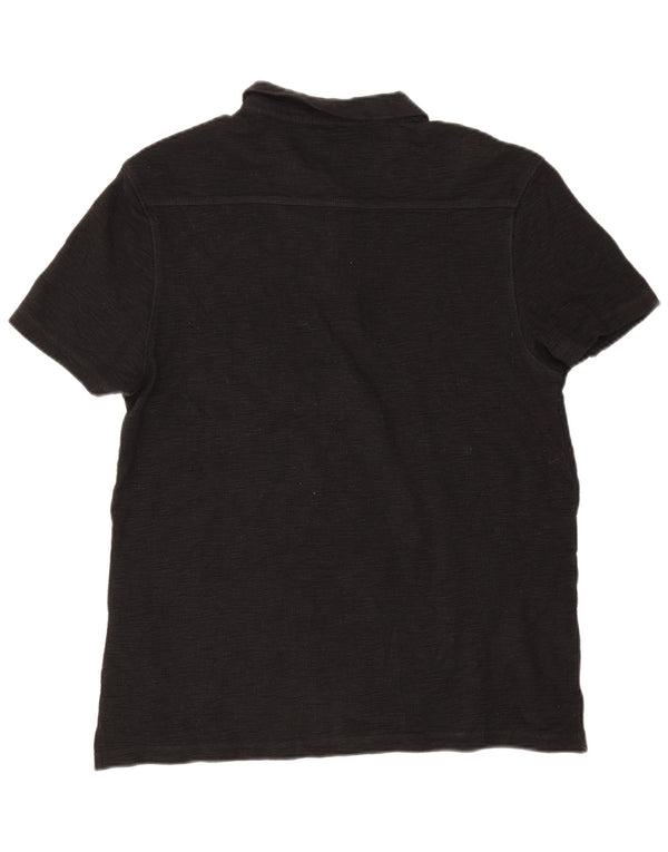Camisa polo masculina All Saints grande algodão preto