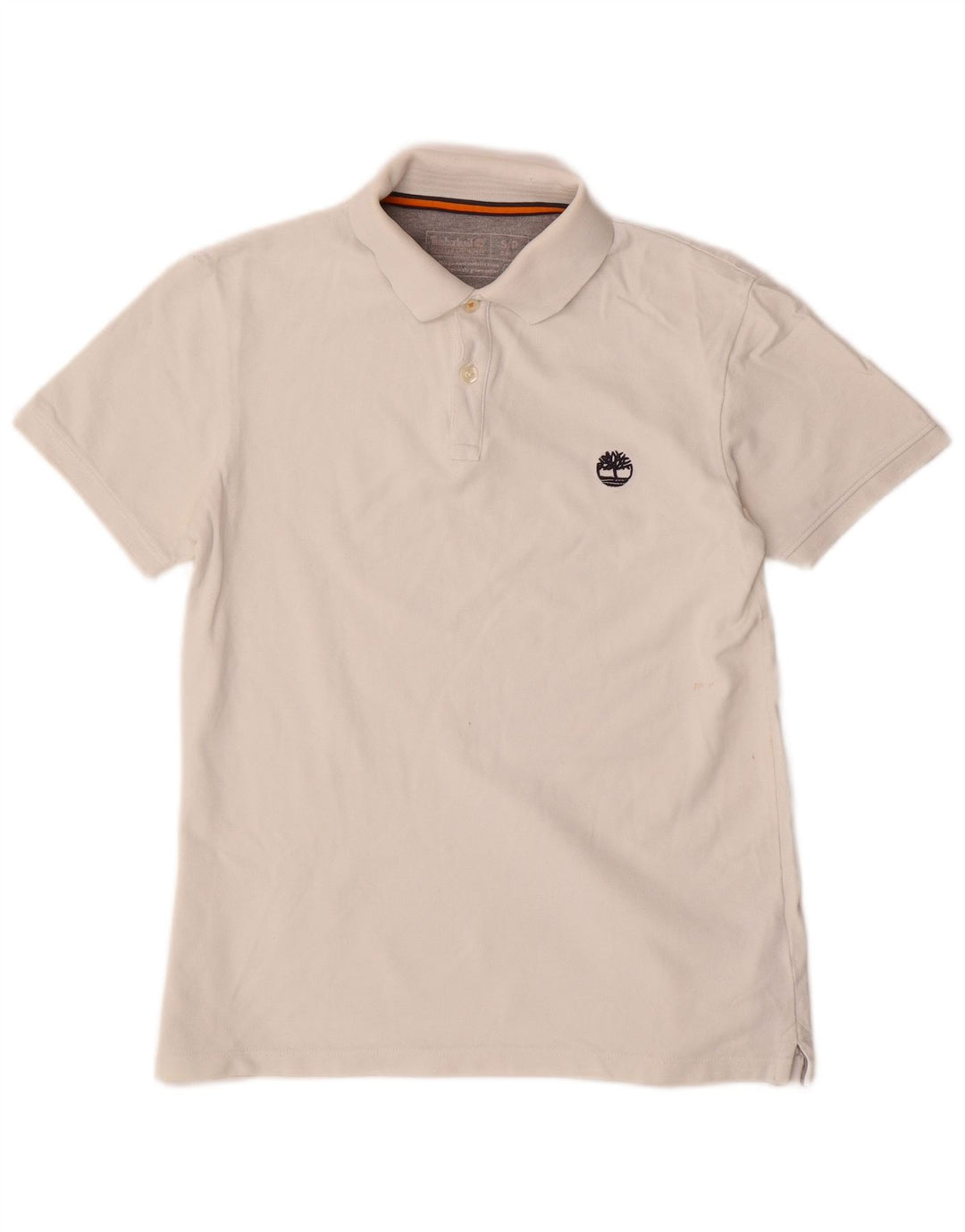 Camisa polo masculina Timberland Slim Fit pequena de algodão branco