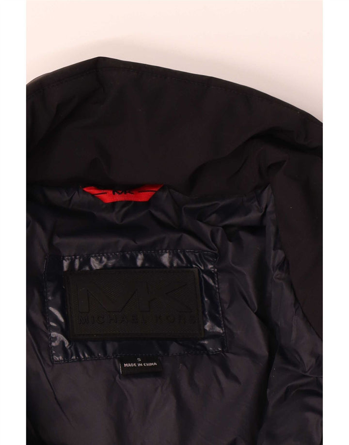Jaqueta acolchoada masculina Michael Kors com ajuste solto Reino Unido 36 poliéster azul marinho pequeno
