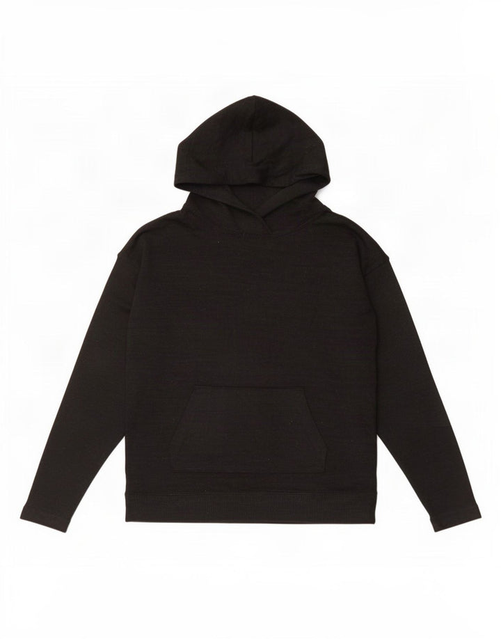 Jumper com capuz feminino Gap UK 10 pequeno poliéster preto
