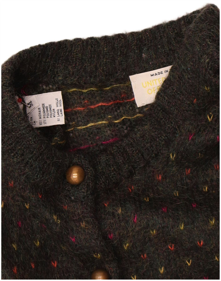Suéter cardigã feminino Benetton UK 14 médio multicolorido Fair Isle