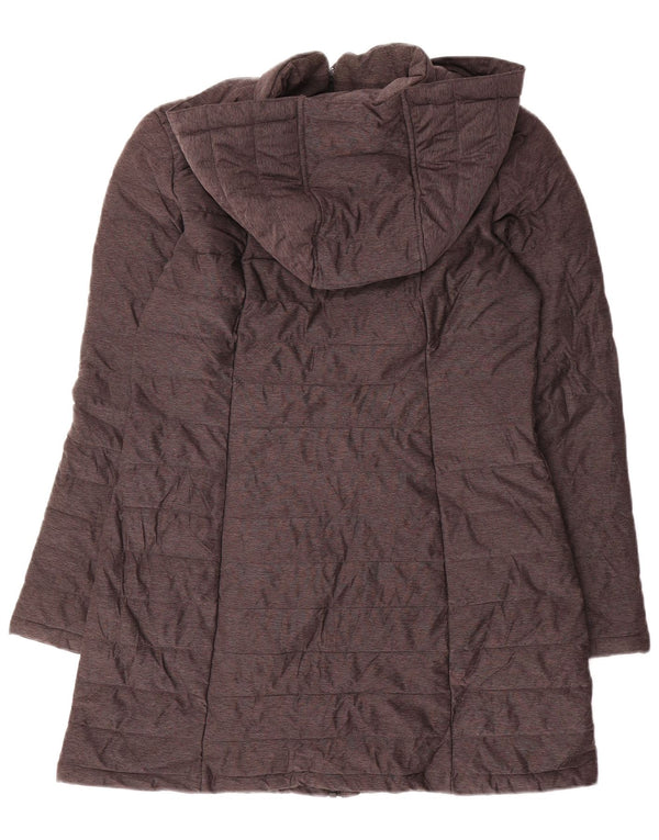 Casaco acolchoado com capuz feminino Nautica UK 10 poliéster cinza pequeno
