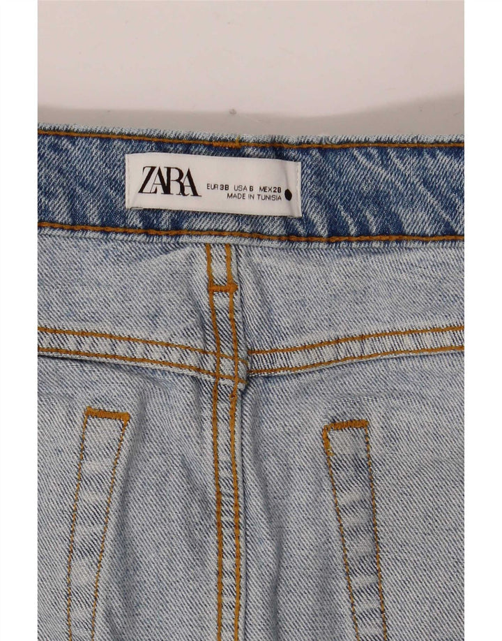 Saia jeans feminina Zara EU 38 pequena W28 azul