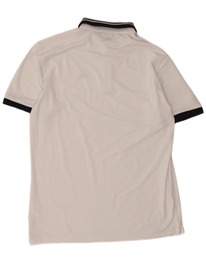Camisa polo masculina de golfe Calvin Klein, poliéster colorblock branco médio