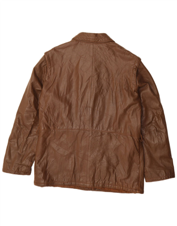 Jaqueta de couro masculina VINTAGE IT 52 XL marrom