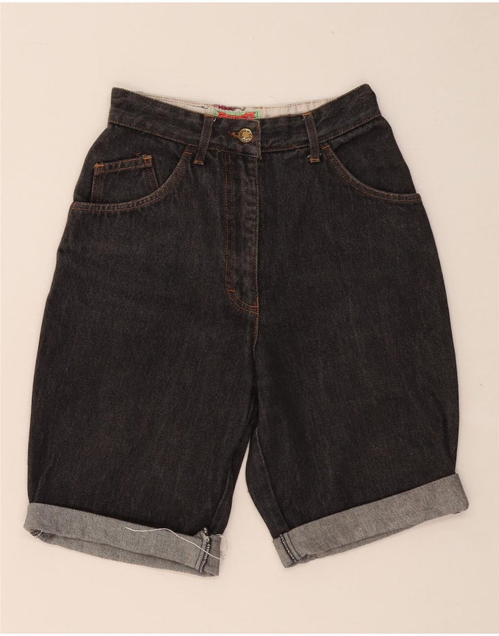 Shorts jeans feminino de cintura alta CAPPOPERA W26 pequeno algodão cinza