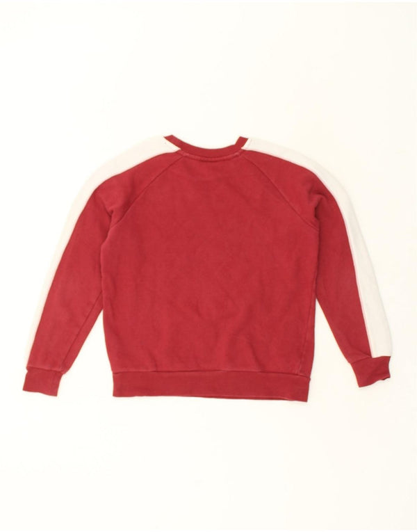 FILA moletom feminino gráfico jumper UK 2 2XS algodão vermelho