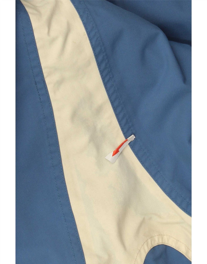 Jaqueta corta-vento masculina Helly Hansen com capuz UK 40 grande bloco colorido azul
