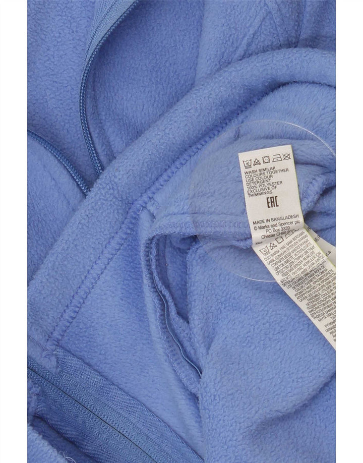 Jaqueta de lã feminina Marks & Spencer Reino Unido 12 poliéster azul médio