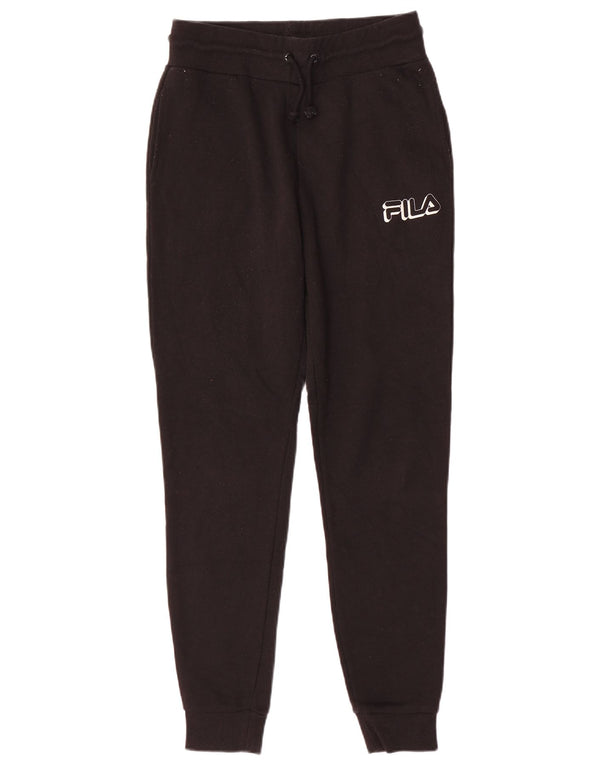 Fila Womens Graphic Tracksuit Calças Joggers UK 10 Pequeno Preto