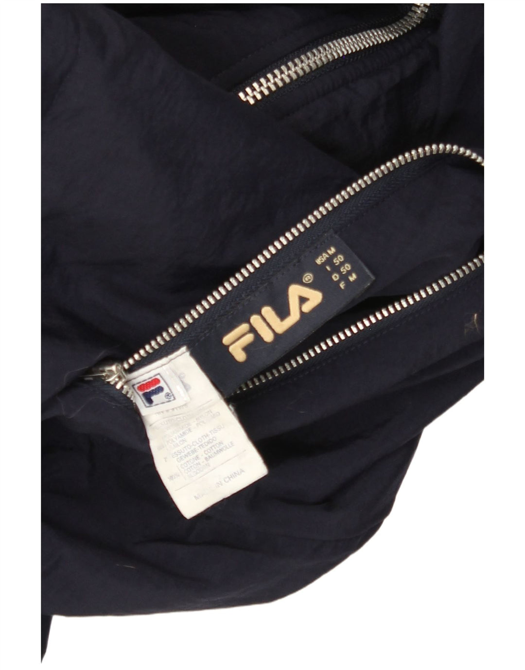 Jaqueta masculina reversível com capuz FILA IT 50 grande bloco colorido azul marinho