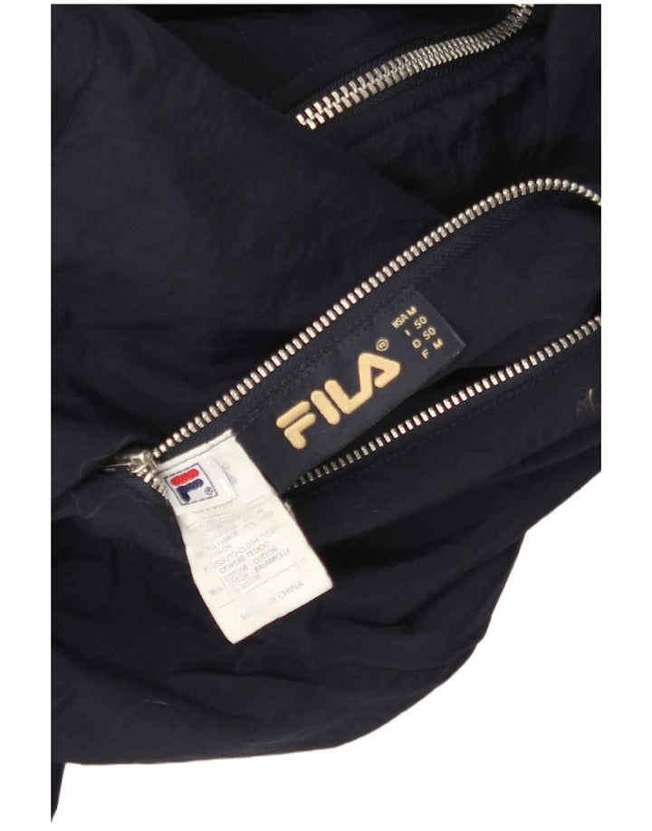 Jaqueta masculina reversível com capuz FILA IT 50 grande bloco colorido azul marinho