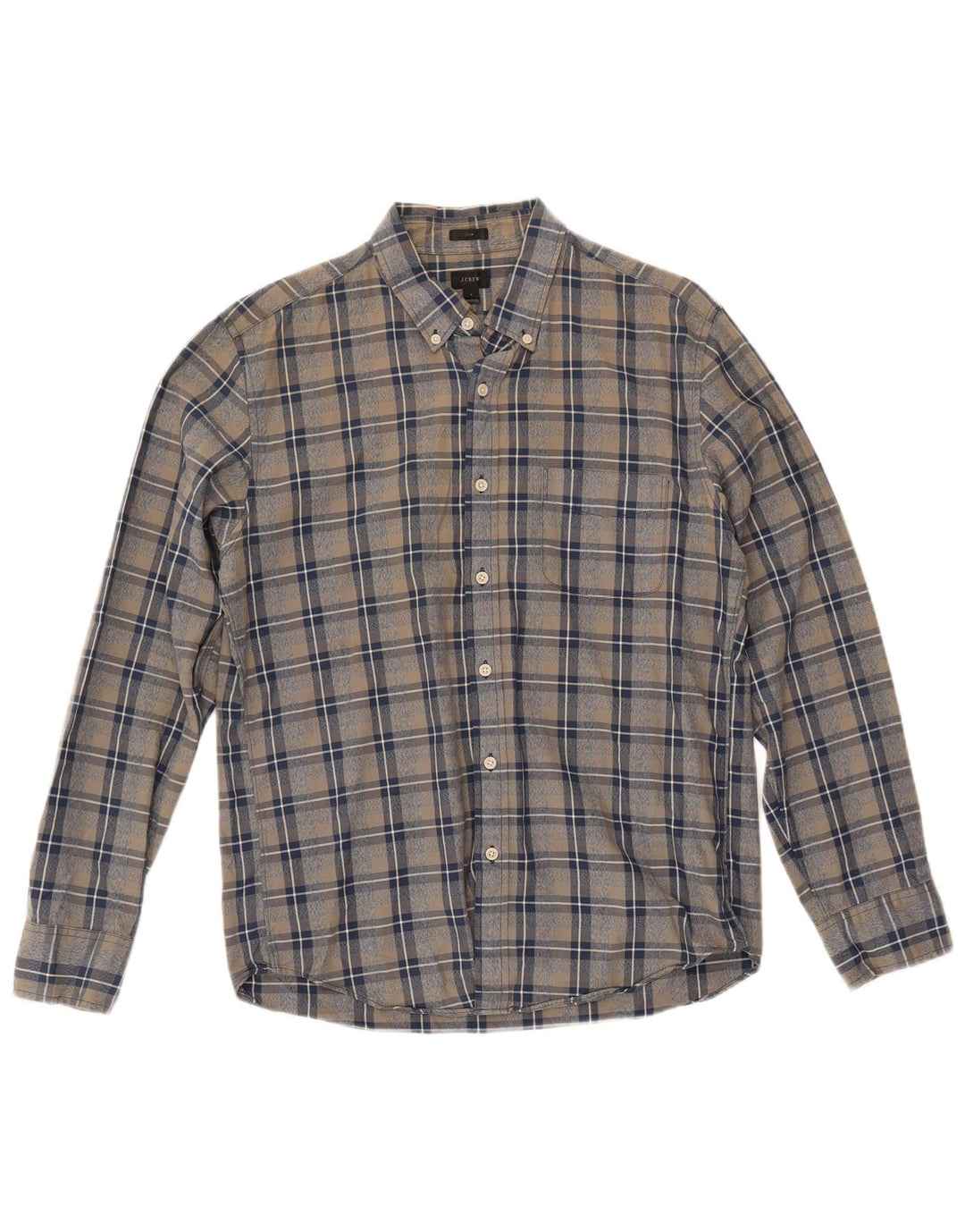 J. Crew Camisa masculina slim fit grande algodão xadrez multicolorido