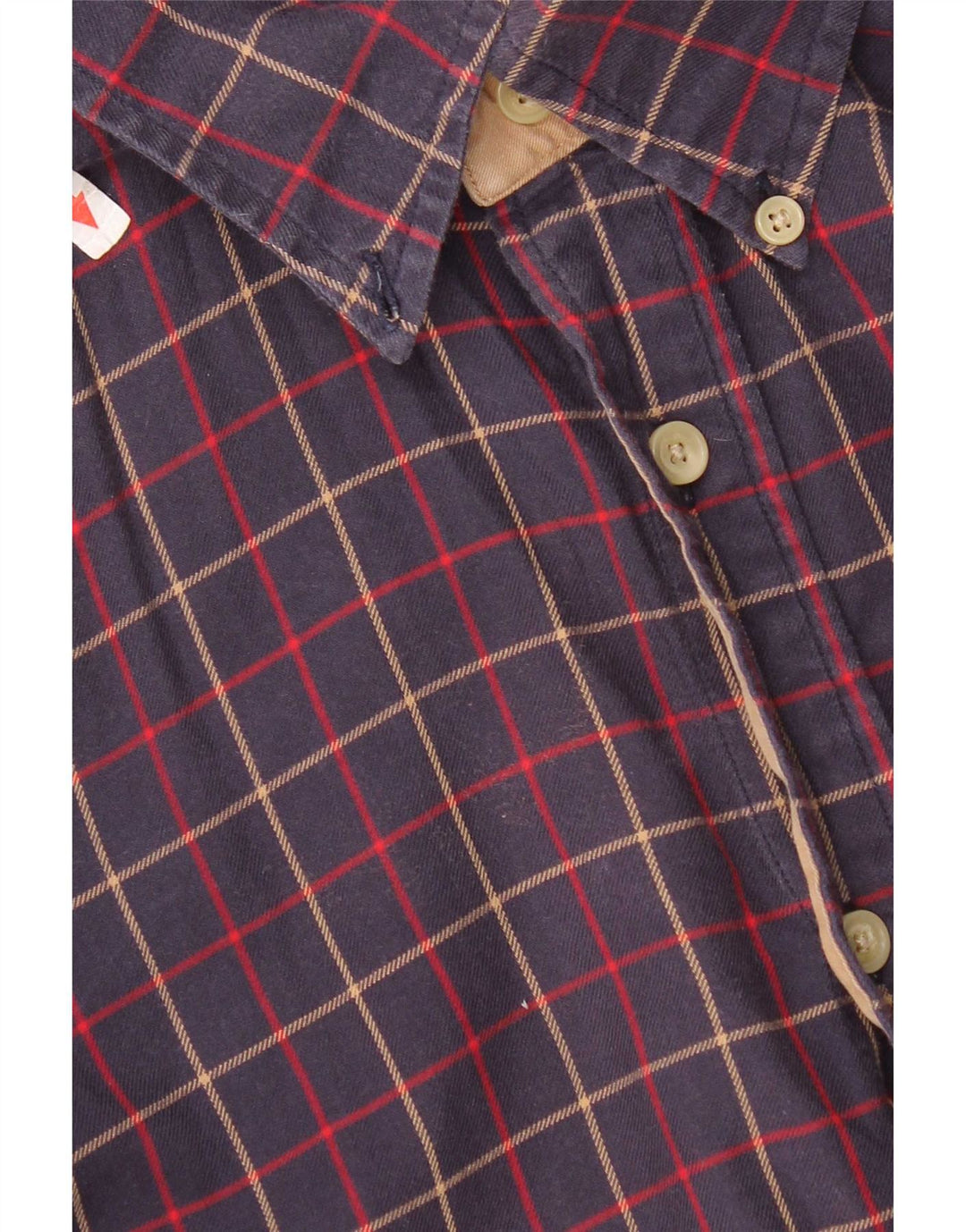 Camisa masculina de flanela Tommy Hilfiger pequena algodão xadrez azul marinho