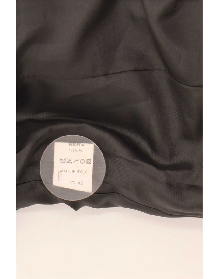 Casaco feminino vintage com peito duplo IT 42 lã cinza médio
