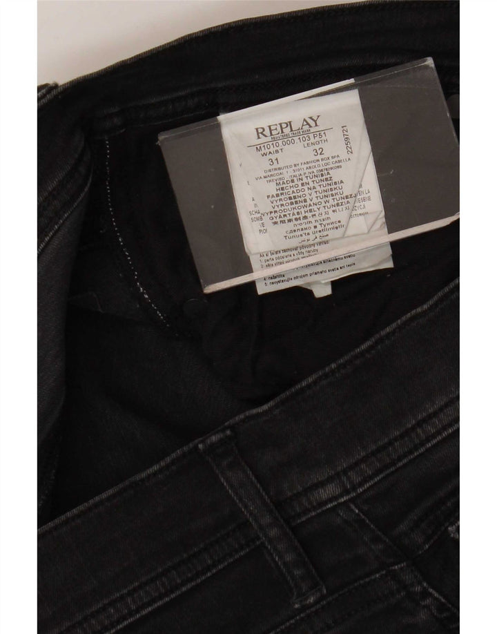 Replay Mens Slim Jeans W31 L32 Cinza Algodão