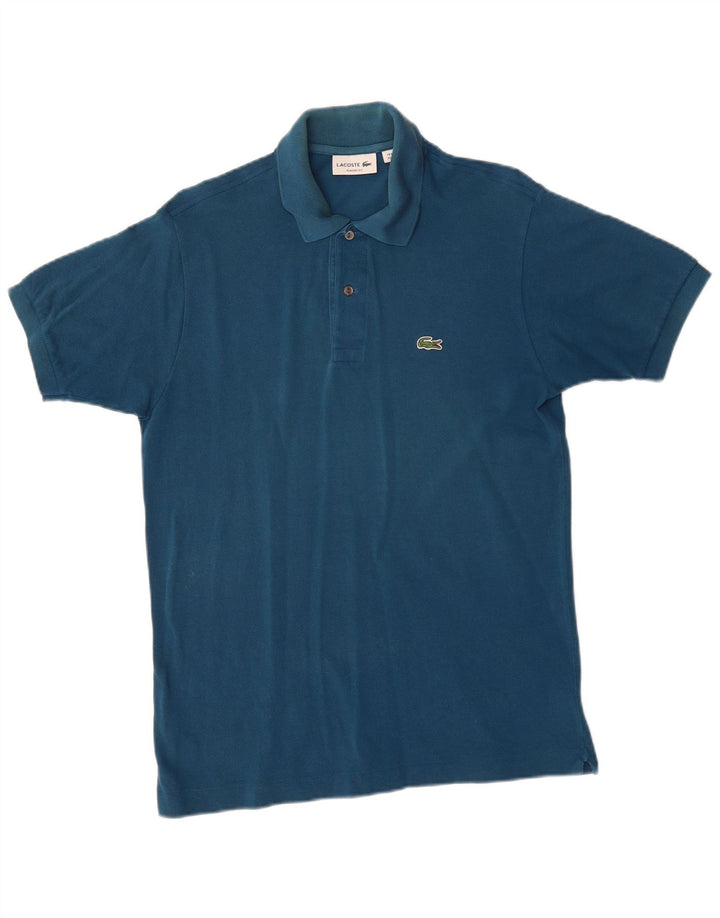 Camisa polo masculina Lacoste Classic Fit azul médio algodão