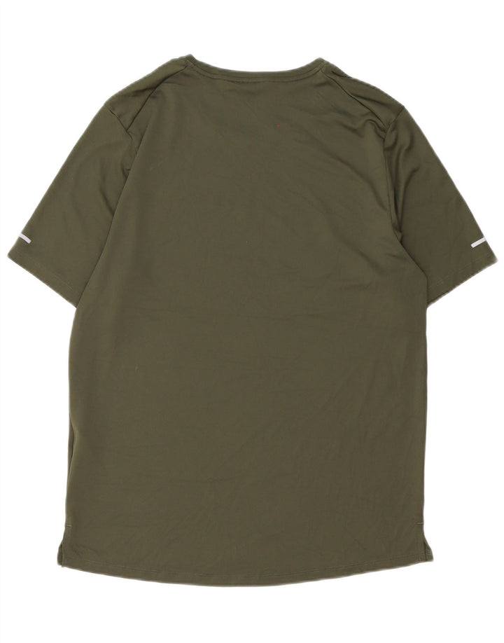 Nike Mens Running Graphic Camiseta Top Médio Verde Poliéster Esportes