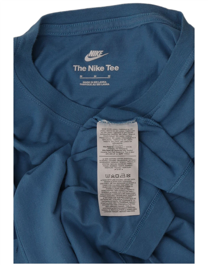 Camiseta Nike masculina gráfica Top médio algodão azul