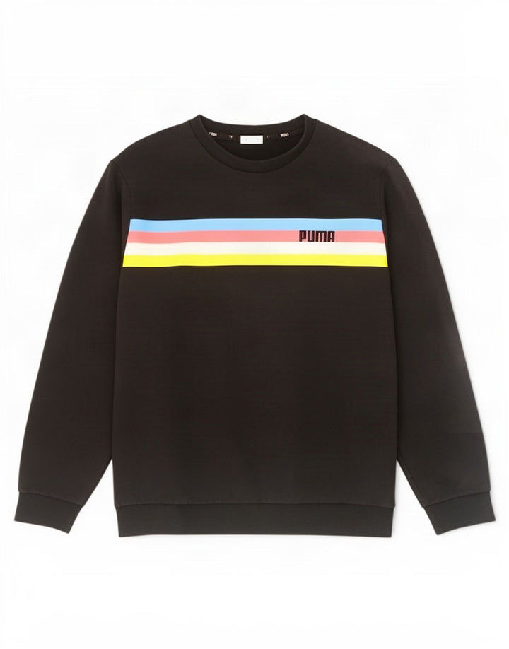 Puma moletom masculino jumper grande preto colorblock algodão