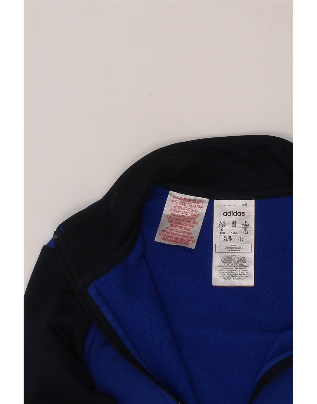 ADIDAS Meninos Graphic Tracksuit Top Jacket 7-8 Anos Azul Colorblock