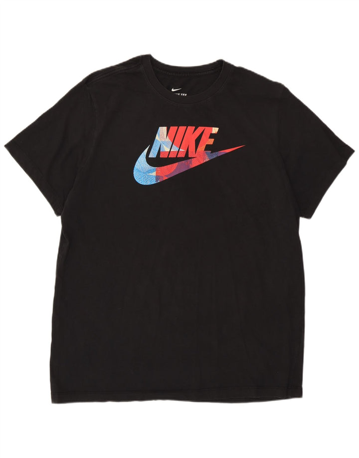 Camiseta gráfica masculina Nike grande algodão preto