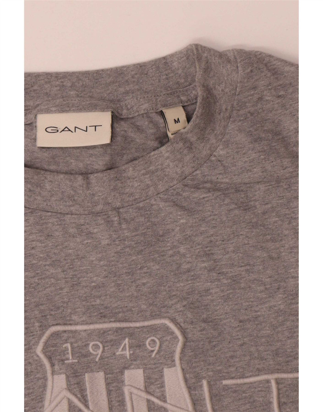 Gant Camiseta masculina gráfica Top algodão cinza médio
