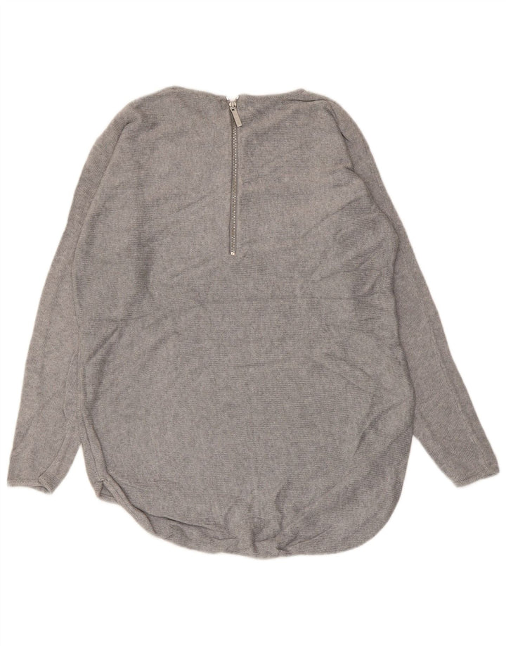 Suéter feminino MICHAEL KORS com gola canoa Reino Unido 14 cinza médio