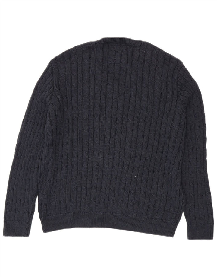 Superdry Suéter feminino superdimensionado com decote em V Reino Unido 10 pequeno azul marinho