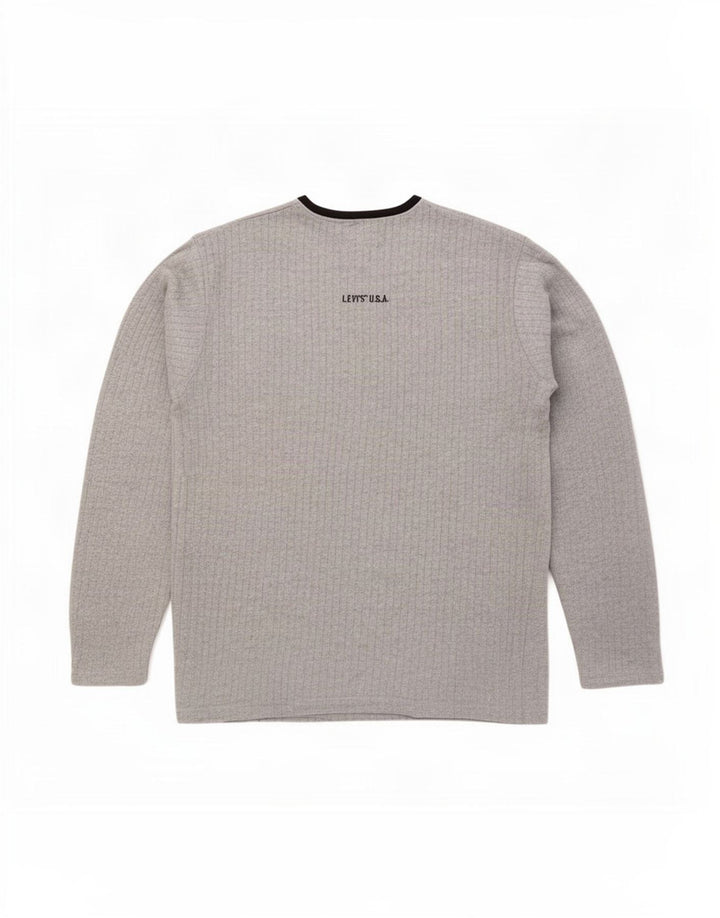 Suéter masculino Levi's com decote em V grande algodão cinza