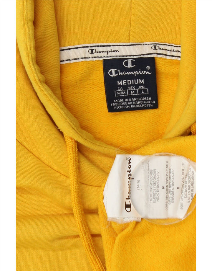 Jumper com capuz gráfico masculino Champion médio algodão amarelo