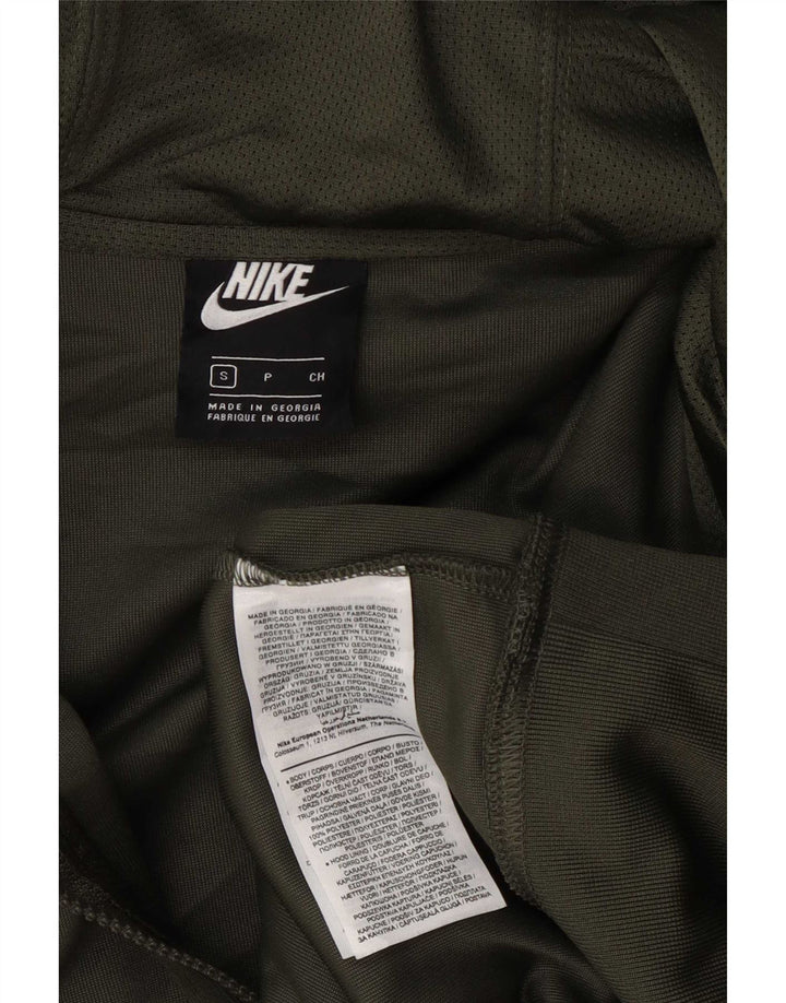Suéter Nike masculino com capuz e zíper pequeno verde poliéster