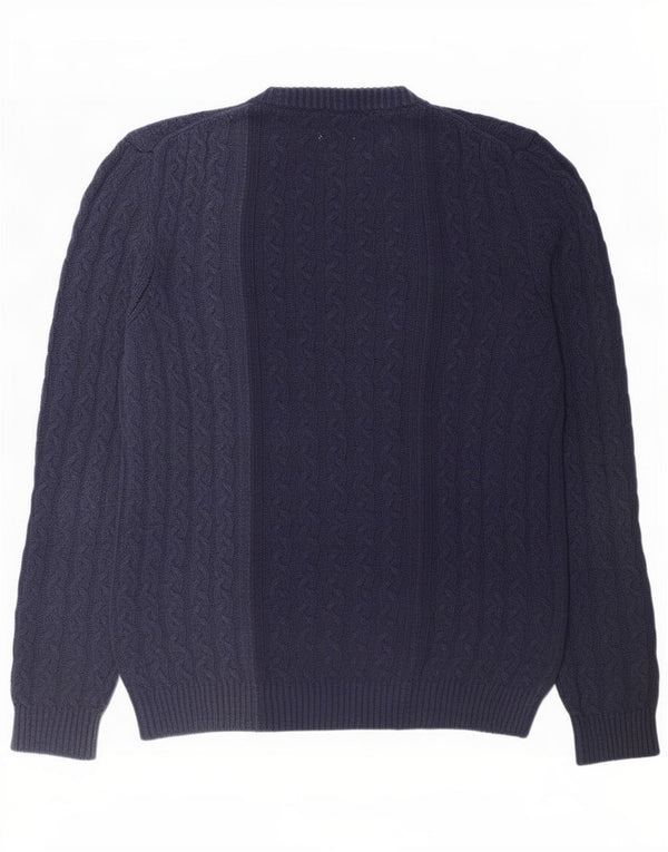 Zara Suéter masculino com gola redonda médio azul marinho