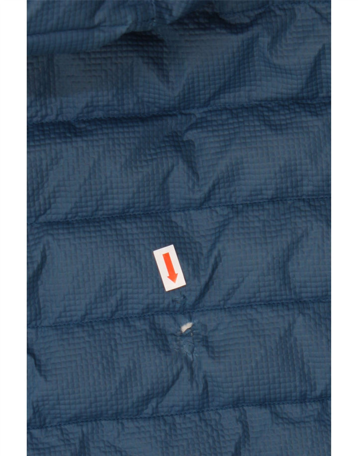 Jaqueta Adidas Feminina Com Capuz Acolchoada UK 14 Médio Azul Nylon