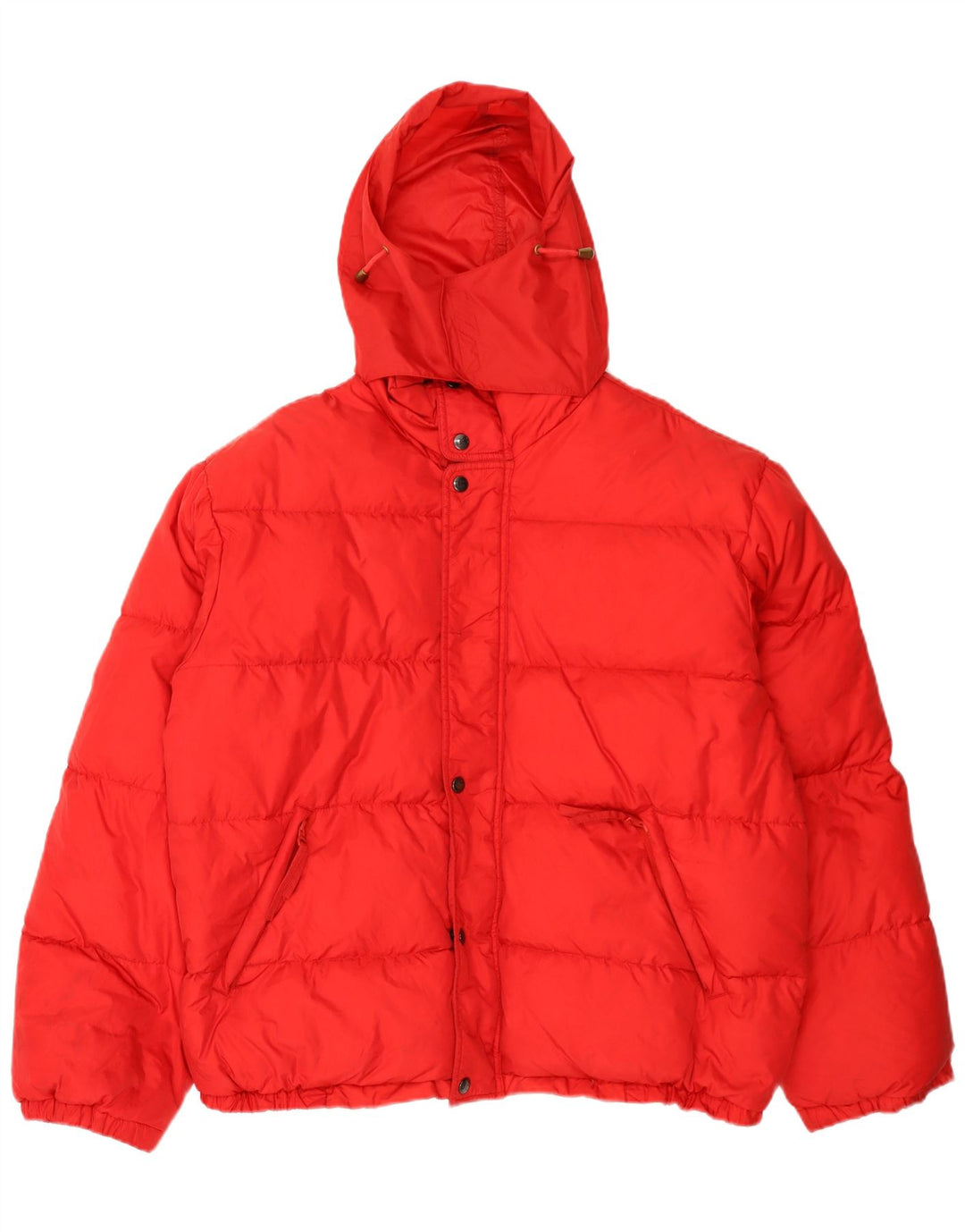 Jaqueta acolchoada com capuz masculina vintage UK 40 grande poliamida vermelha
