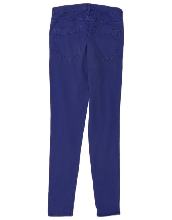 Calça feminina skinny casual French Connection UK 10 pequena W26 L29 azul