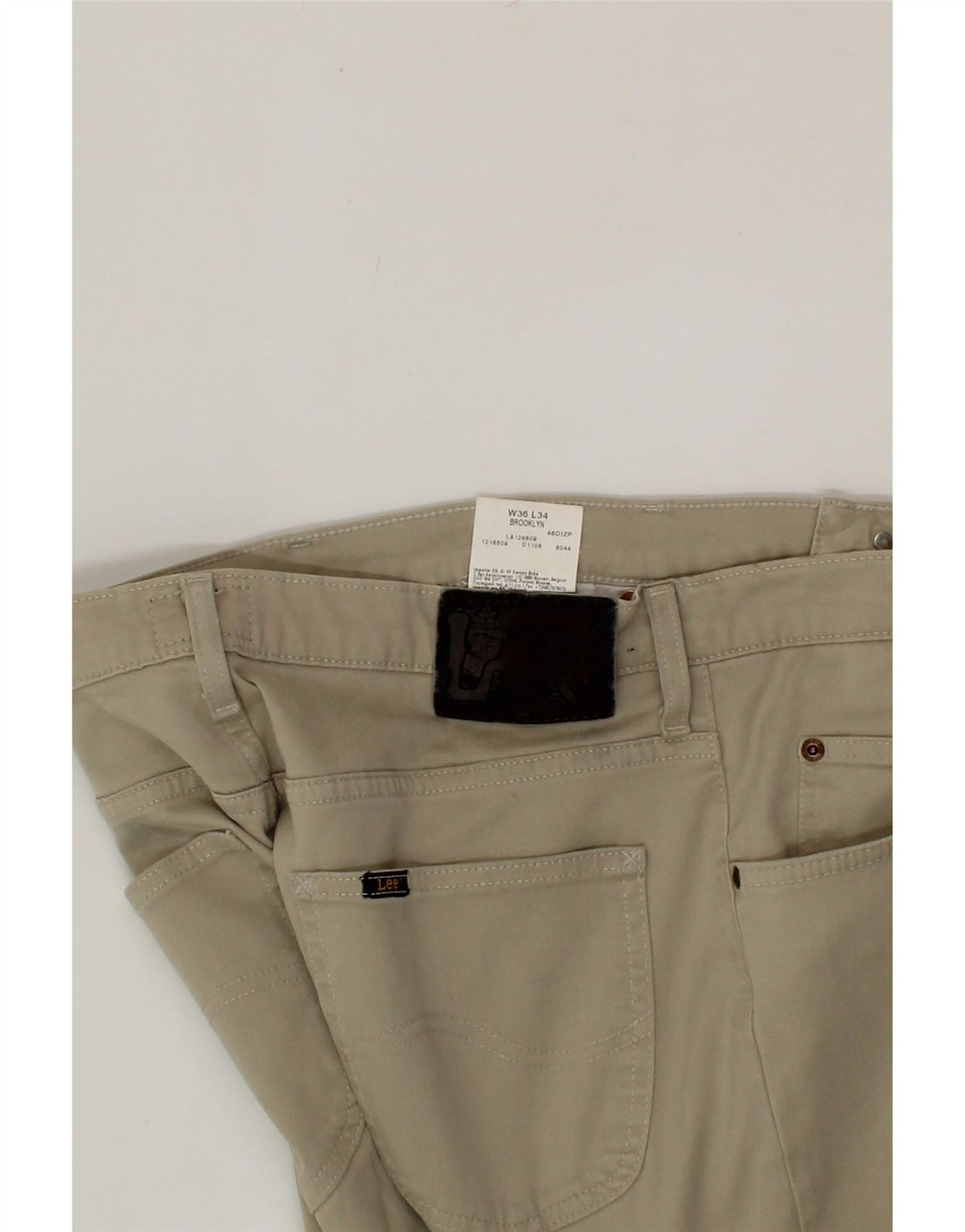LEE Mens Brooklyn Straight Casual Trousers W36 L34 Beige Cotton Vintage Lee and Second-Hand Lee from Messina Hembry 