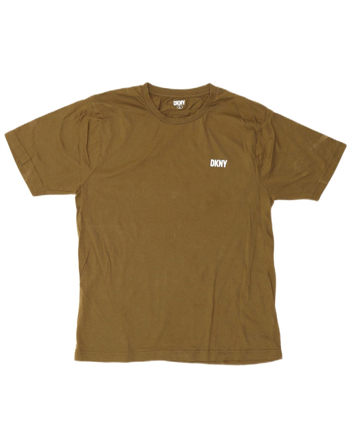 Camiseta masculina Dkny Top grande de algodão cáqui