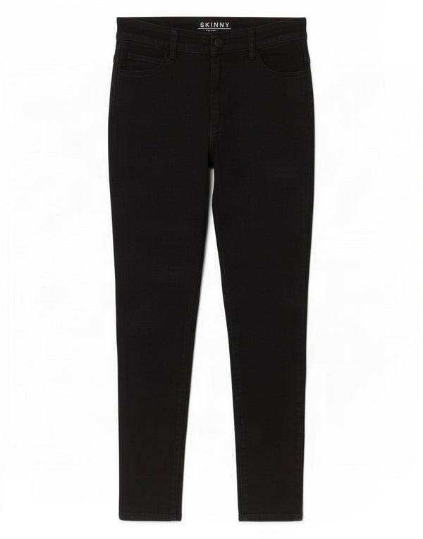 Jeans skinny feminino Marks & Spencer Reino Unido 10 pequeno W28 L27 algodão preto