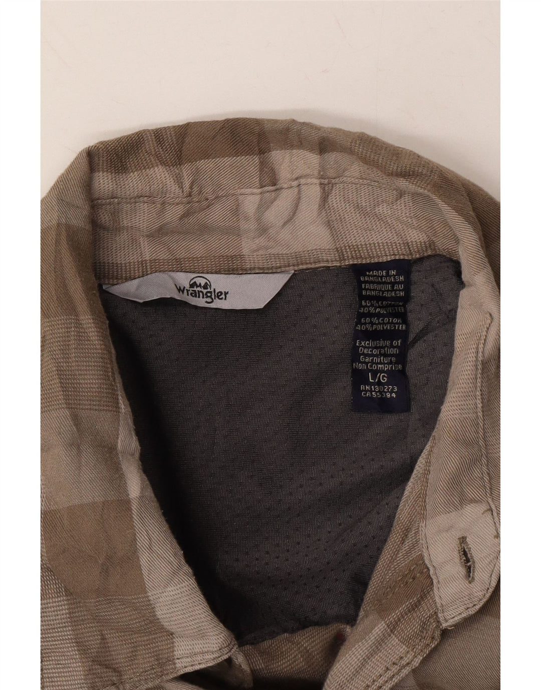 WRANGLER Mens Shirt Large Brown Check Cotton Vintage Wrangler and Second-Hand Wrangler from Messina Hembry 